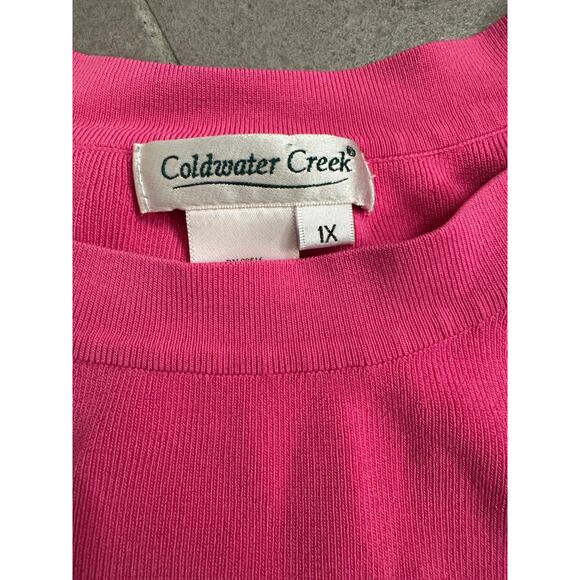 Coldwater Creek Women’s Top Size Plus 1X Pink Short Sleeve Top - Picture 2 of 2